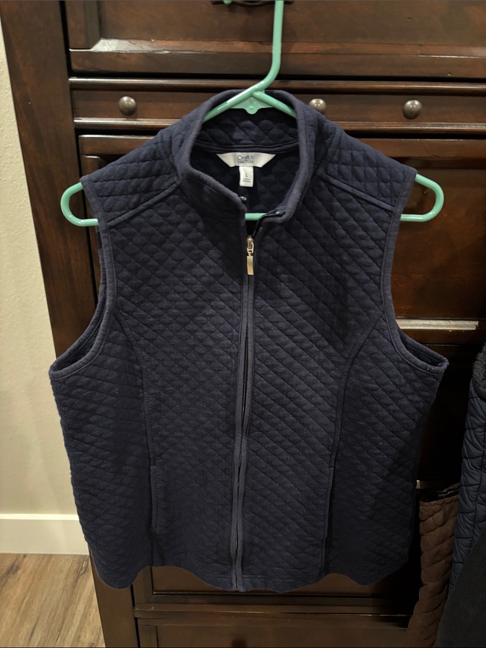 croft & barrow Navy Quilted Full‑Zip Vest